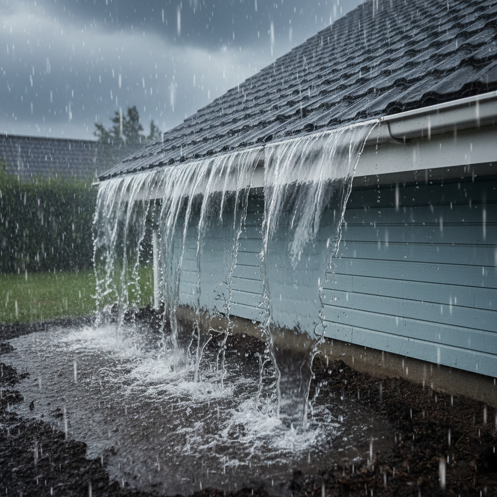 Water overflowing during rain