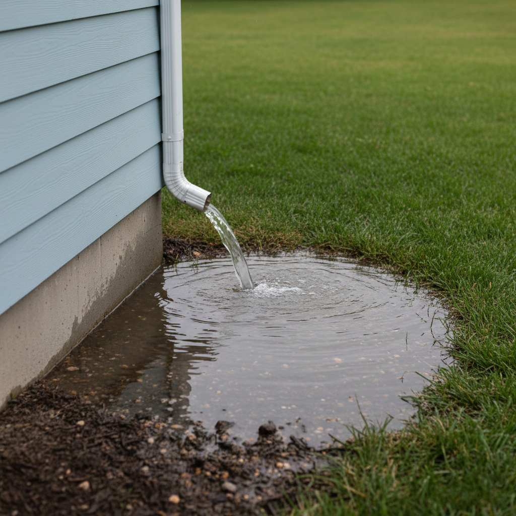 Water pooling near foundation