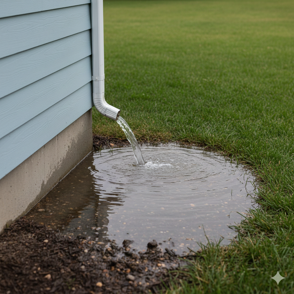 Water pooling near foundation