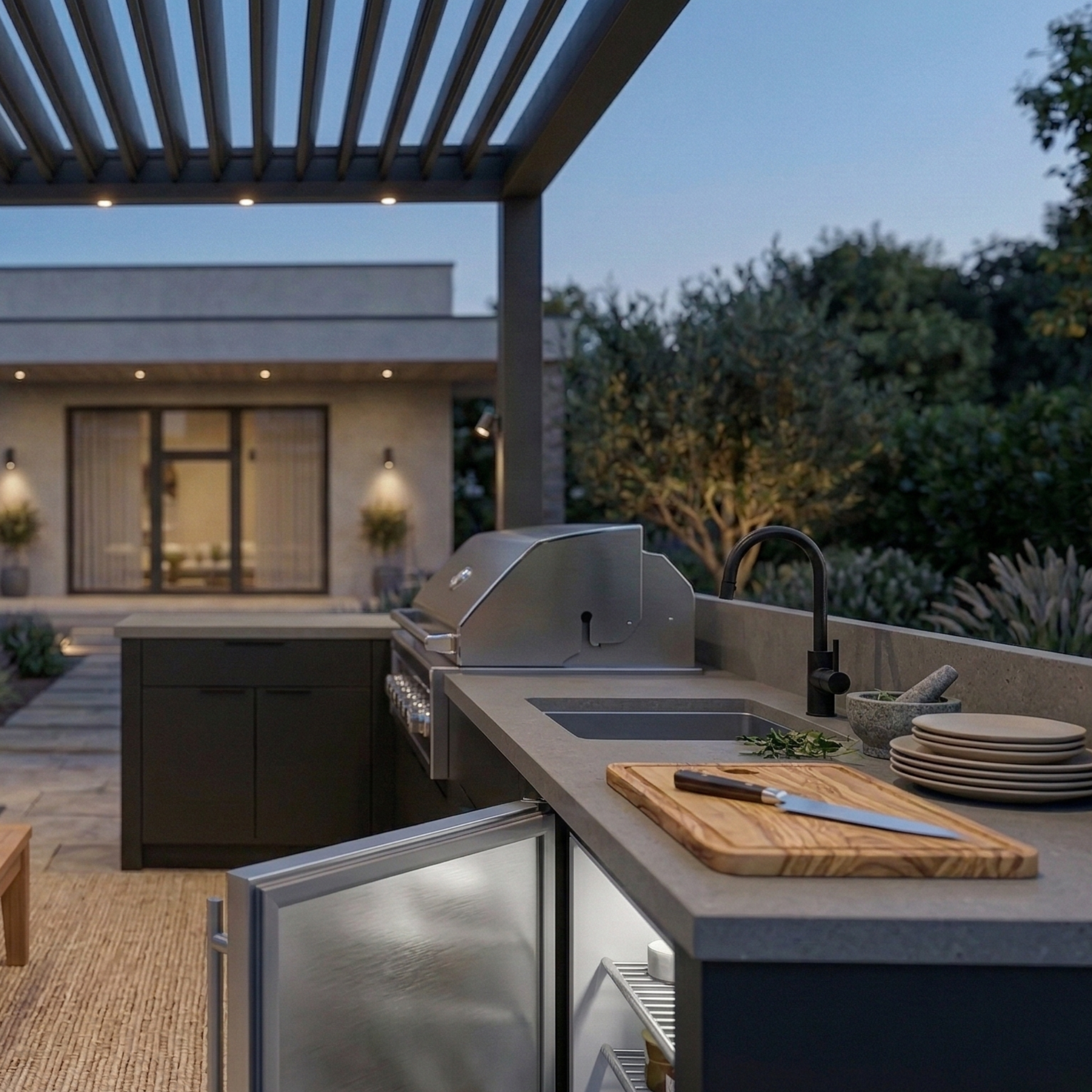 Outdoor kitchen integration